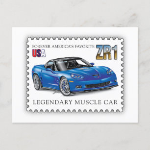 POSTAL FESTIVA ARTE AUTOMÓVIL LEGENDARIO Z-R-ONE
