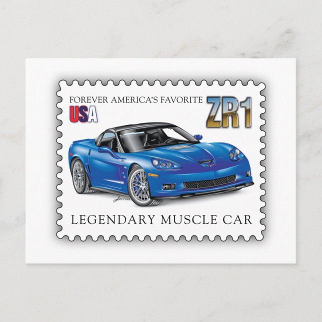 POSTAL FESTIVA ARTE AUTOMÓVIL LEGENDARIO Z-R-ONE (Anverso)