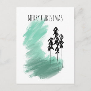 Postal Festiva arte de árbol verde escandinavo simple moderno men