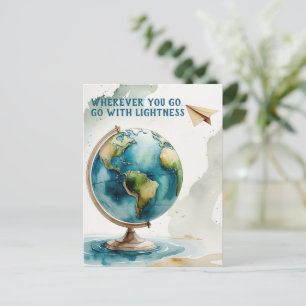 Postal Festiva Arte de Globe acuático - Adonde vayas