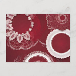 Postal Festiva Arte de IA floral rojo oscuro