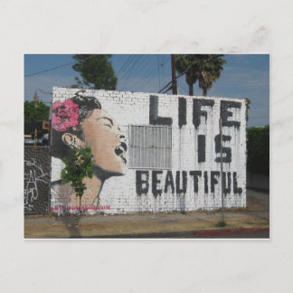 Postal Festiva Arte de la calle de Billie Holiday