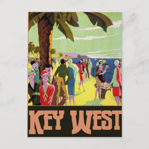 Postal Festiva Arte de la época de viajes del oeste de Florida