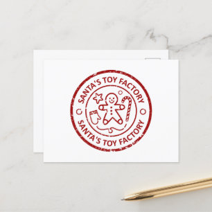 Postal Festiva Arte de la fábrica de juguetes de Santa María