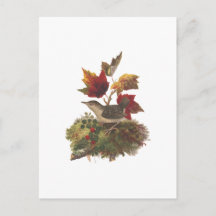 Arte de Louis Prang Pájaro con Follaje de Otoño (1