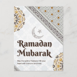 Postal Festiva Arte de Media Luna de Mandala Ramadan Mubarak