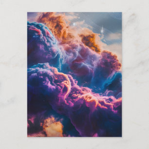 Postal Festiva Arte de Nebulosa Espacial Abstracta - Cósmico Colo