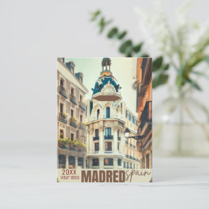 Postal Festiva Arte de pared de viaje a Madrid, Arte de viaje a E