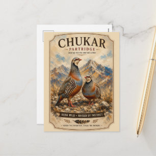 Postal Festiva Arte de pareja de perdiz chucar 