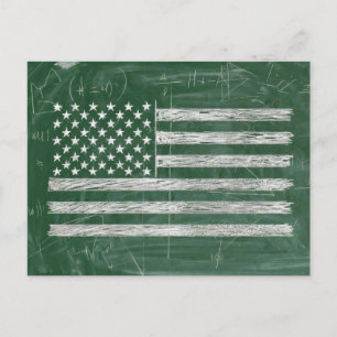 Postal Festiva Arte de pizarra de la bandera de América (Dibujo n