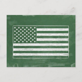 Postal Festiva Arte de pizarra de la bandera de América (Dibujo n