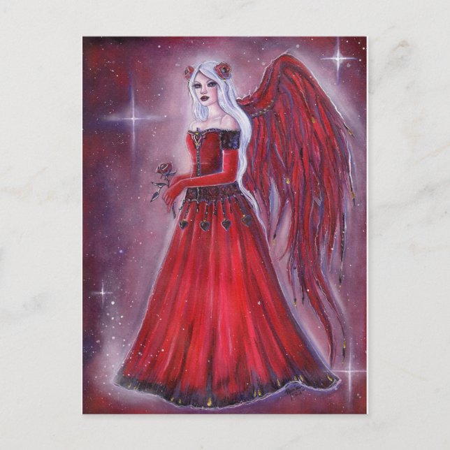 Postal Festiva Arte de Valentine Angel por Renee Lavoie Holiday C (Anverso)