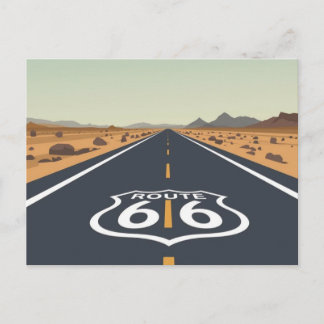 Postal Festiva Arte de viaje vintage de la carretera del desierto