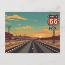 Arte de viaje vintage de la ruta 66 americana