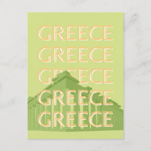 Postal Festiva Arte de viajes en Grecia, arte de viajes en verano