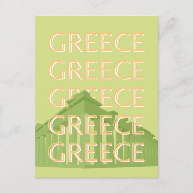 Postal Festiva Arte de viajes en Grecia, arte de viajes en verano (Anverso)