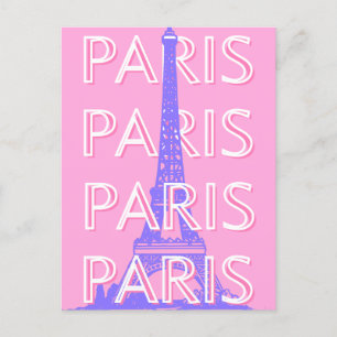Postal Festiva Arte de viajes en París, arte de viajes, rosa