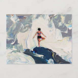 Postal Festiva Arte de Yoga: Belleza Equilibrada (Pintura al Óleo