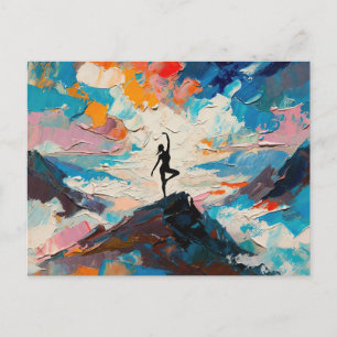 Postal Festiva Arte de Yoga: Belleza Equilibrada (Pintura al Óleo