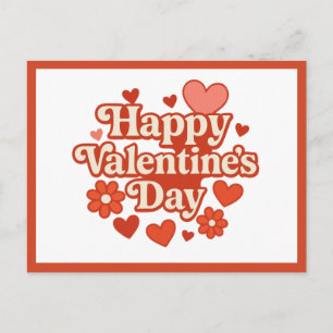 Postal Festiva Arte del Día de San Valentín de los 70