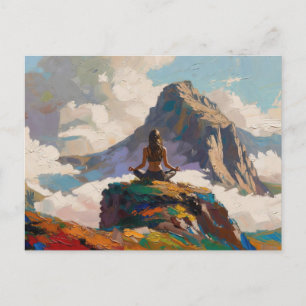 Postal Festiva Arte del Yoga: Belleza Equilibrada (Pintura al Óle