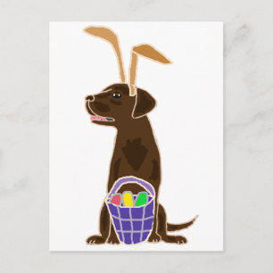 Postal Festiva Arte divertido de Pascua del labrador retriever