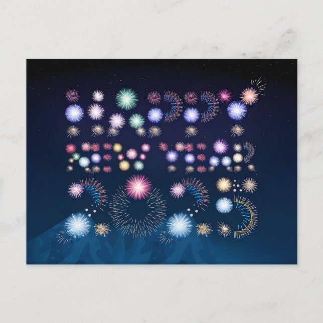 Postal Festiva Arte Feliz Año Nuevo 2025 (Anverso)