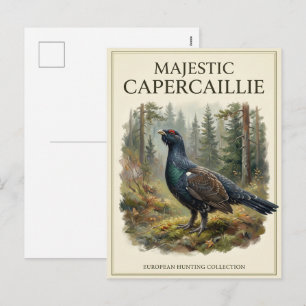 Postal Festiva Arte majestuoso del urogallo