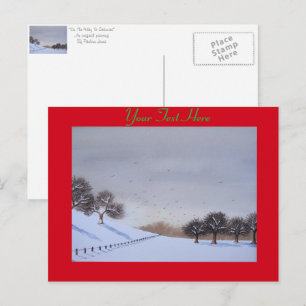 Postal Festiva Arte paisajístico de la escena de nieve de los nav