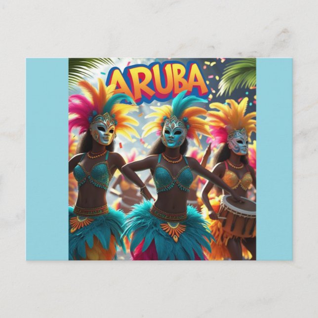 Postal Festiva Aruba isla vence al amanecer (Anverso)