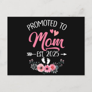 Postal Festiva Ascendido a Mamá Est 2025 Día de las Madres Primer