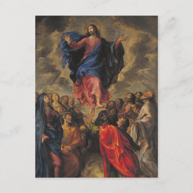 Postal Festiva Ascensión sobre las multitudes (Anverso)