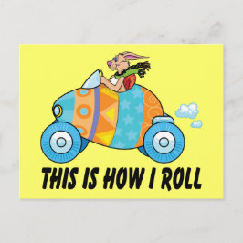 Postal Festiva Así es como hago correr al conejo de Pascua