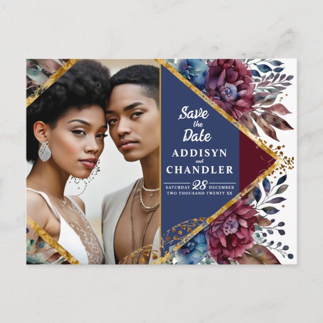 Postal Festiva Asombroso Boda de Peony con un toque de joyas (Anverso)