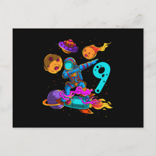 Postal Festiva Astronauta de cumpleaños en el espacio