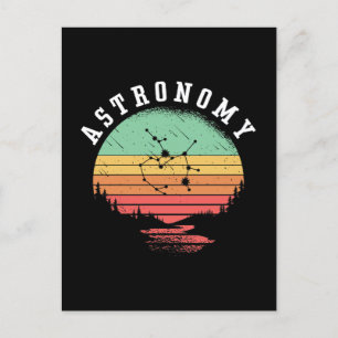 Postal Festiva Astronomía Amantes del Espacio Retro Estrellas Pla