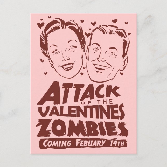 Postal Festiva Ataque a los zombis de San Valentín (Anverso)