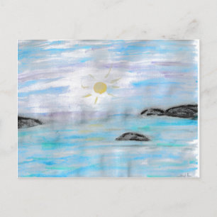 Postal Festiva Atardecer en el agua