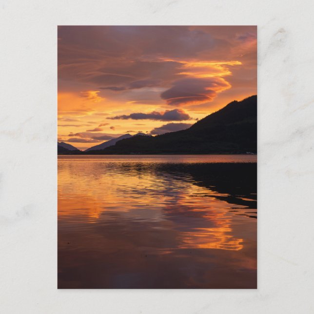 Postal Festiva Atardecer en Loch Leven (Anverso)