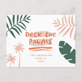 Postal Festiva atracar a los navidades de palmeras tropicales mod