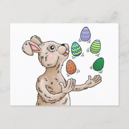 Postal Festiva Atractivo conejo de Pascua