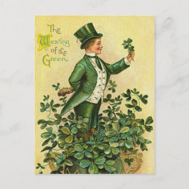 Postal Festiva Atractivo trébol irlandés lindo Día de San Patrici