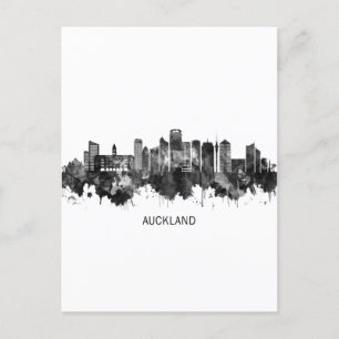 Postal Festiva Auckland New Zealand Skyline BW