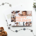 Postal Festiva Audaz Año Moderno En Reseña Seis Fotos Feliz<br><div class="desc">Envíe sus cálidos deseos esta temporada de vacaciones con este año moderno único y bonito y audaz, en revisión de la postal de seis fotos felices vacaciones. Su diseño es sencillo y minimalista, con elementos inspirados en el boho, en tonos rosa claro, coral pastel, verde salado, rubor y melocotón. Celebrando...</div>