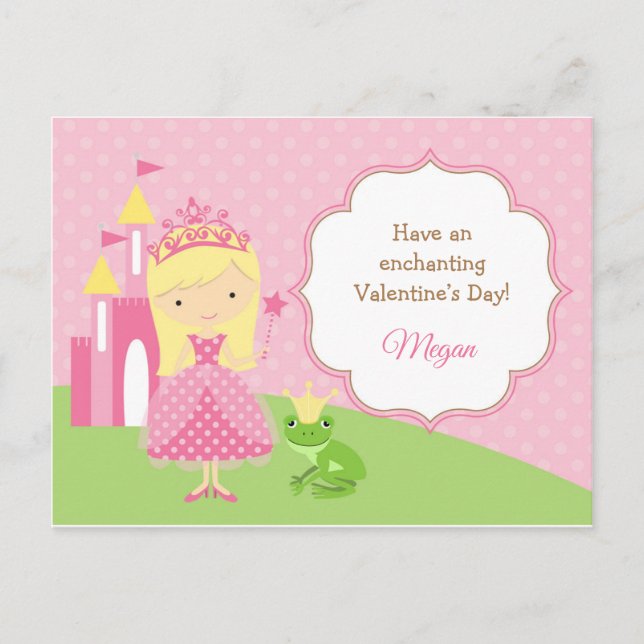 Postal Festiva Aula Princess El día de San Valentín Card Kids (Anverso)