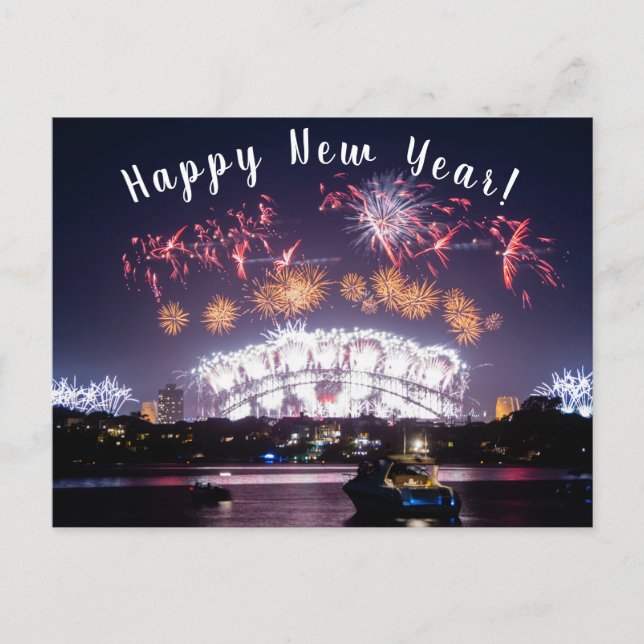 Postal Festiva Australia Sydney Harbour Bridge Fireworks NYE (Anverso)
