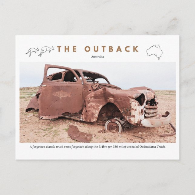 Postal Festiva Auto vintage abandonado (Anverso)