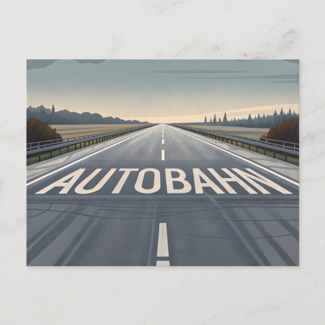 Postal Festiva Autobahn Infinite Road Perspective Art (Anverso)