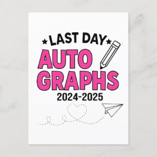 Postal Festiva  Autógrafos del Último Día 2024-2025 Graduación 
