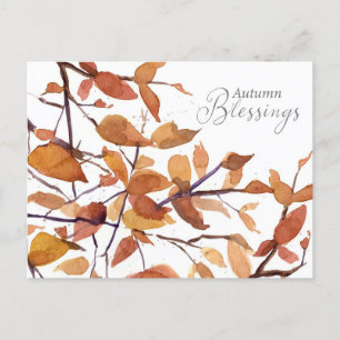 Postal Festiva Autumn Blessn Caall Tree Watercolor